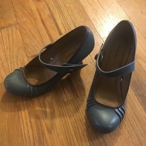 Turquoise Mary Jane style heels